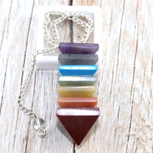 Seven Chakra Stone Dowser Pendel, Reiki Healing