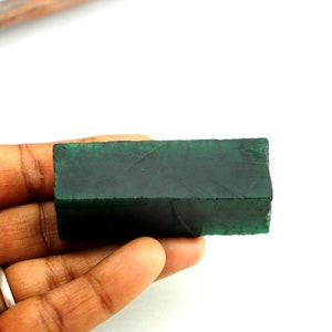 Real Emerald Rough Stick From Colombia 335Carats Uncut Emerald Rough, Columbia Mined Emerald Rough Chunk Raw Rough Emerald Green Emerald