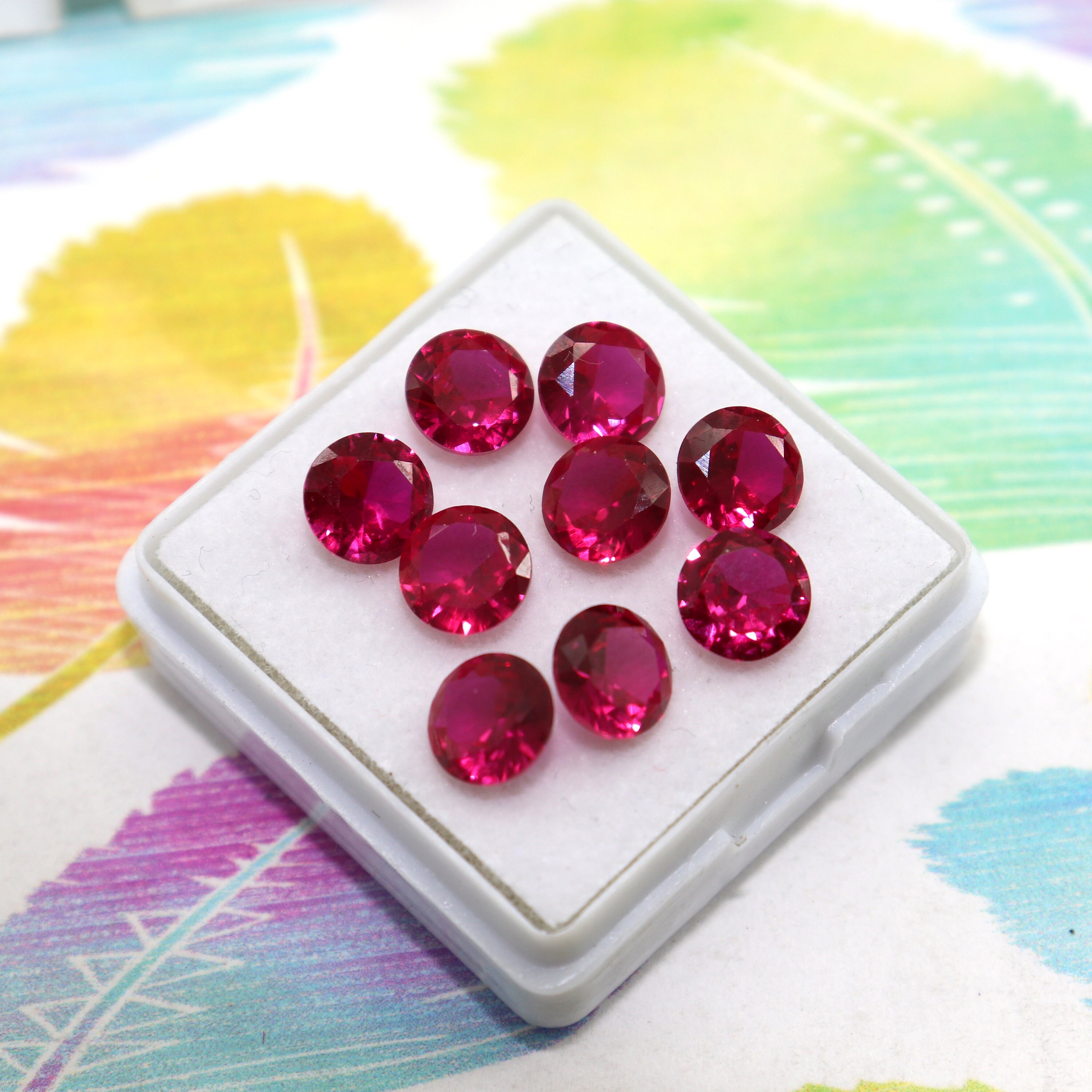 Real Red Ruby From Burma 6mm 10pcs Natural Red Ruby Diamond Cut ...