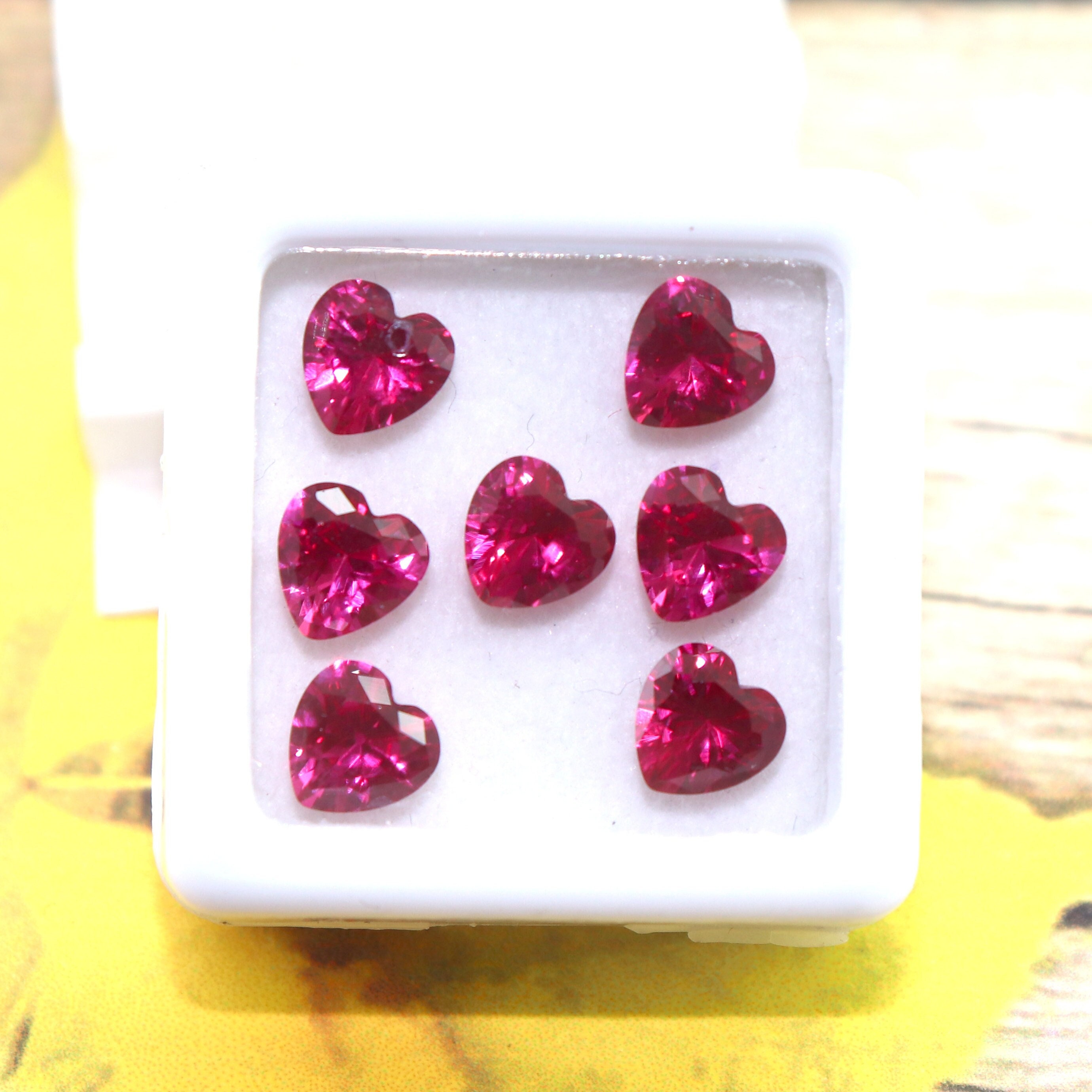 Pendentif Cœur En Argent 925 Avec Rubis Et Diamants - Breloque Cadeau Main