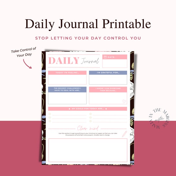 Daily Journal Printable for Planner | Etsy