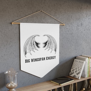 Big Wingspan Energy, Bat, Bat Boys, Booktok, Bookish, Reading, Books, Wall Decor, Minimalist Aesthetic, Pennant