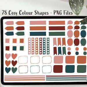 78 Cosy Digital Planner Stickers | Autumn Digital Stickers for Goodnotes Stickers | Pre-cropped Transparent PNG Stickers