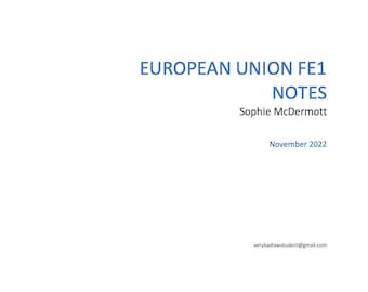 Recht der Europäischen Union März 2024 FE1 Änderungsbroschüre mit Skript