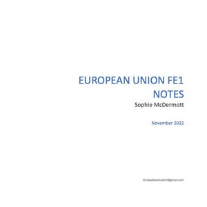 European Union Law March 2024 FE1 Revision Booklet With Script