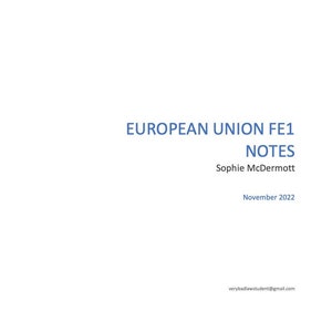 European Union Law March 2024 FE1 Revision Booklet With Script 画像 1