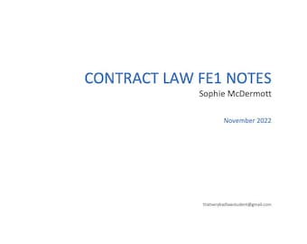 Contract Law March 2024 FE1 Revision Booklet with Script