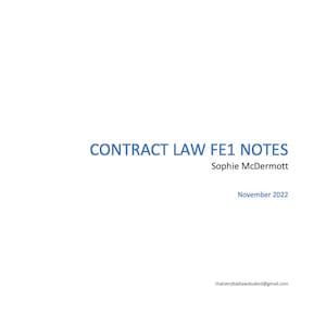 Contract Law March 2024 FE1 Revision Booklet with Script image 1