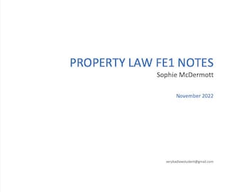 Property Law FE1 March 2024 Revision Booklet With Script