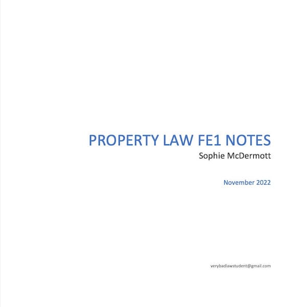 Property Law FE1 March 2024 Revision Booklet With Script