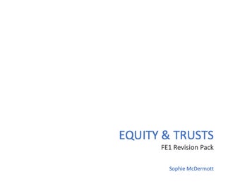 Equity and Trusts FE1 Revision Notes