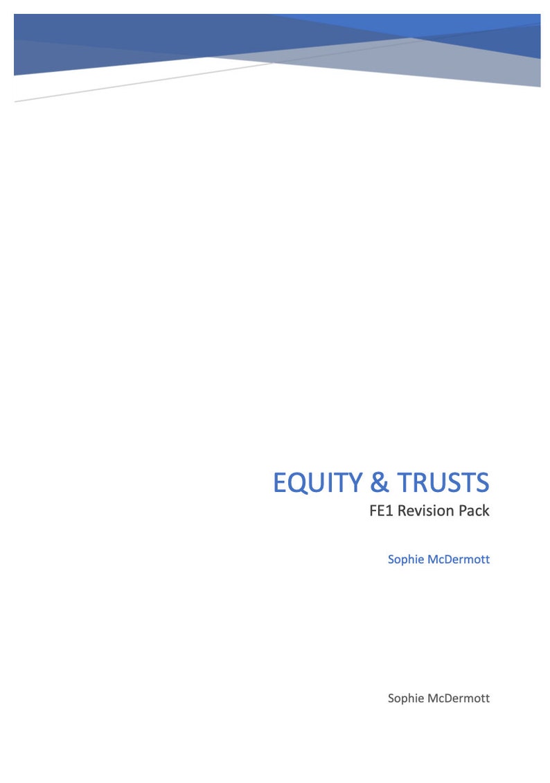 Equity and Trusts FE1 Revision Notes image 1