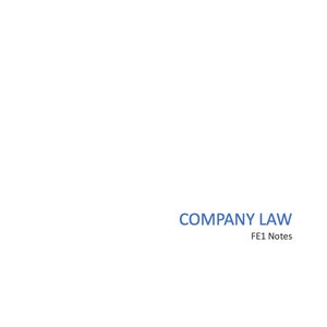 Company Law March 2024 FE1 Revision Booklet with Script image 1