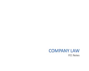 Company Law March 2024 FE1 Revision Booklet with Script