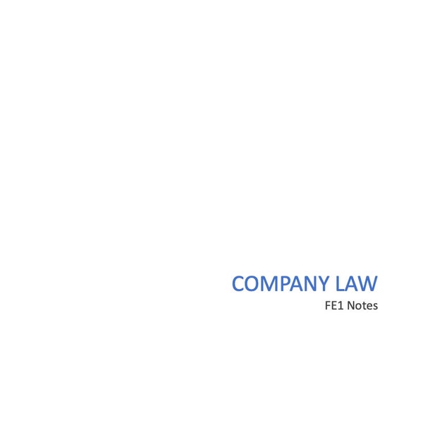 Company Law March 2024 FE1 Revision Booklet with Script