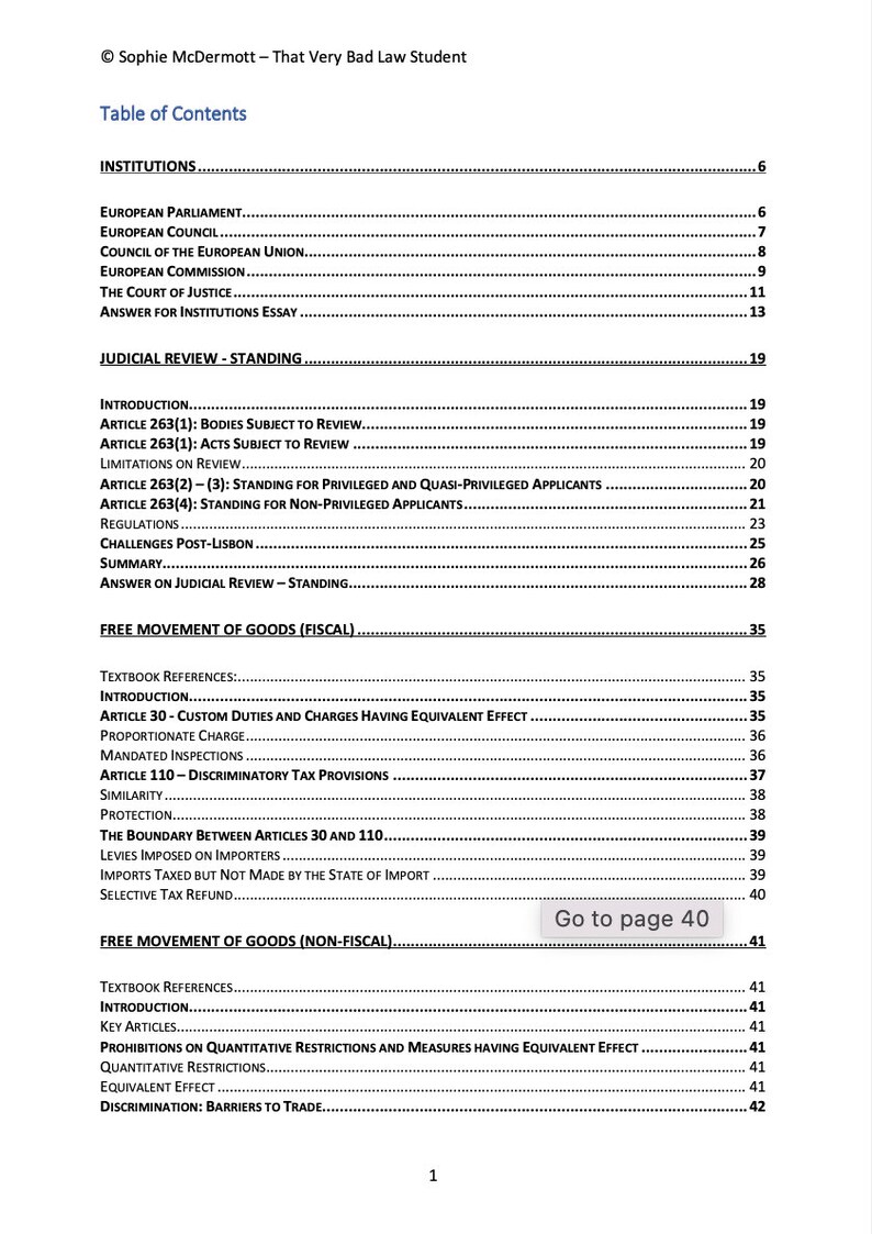 European Union Law March 2024 FE1 Revision Booklet With Script image 2