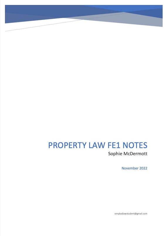 Property Law FE1 March 2024 Revision Booklet With Script
