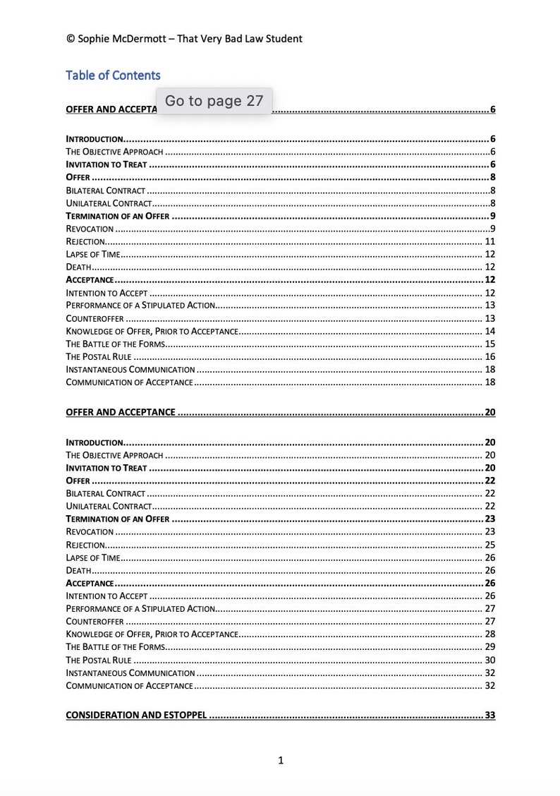 Contract Law March 2024 FE1 Revision Booklet with Script image 2