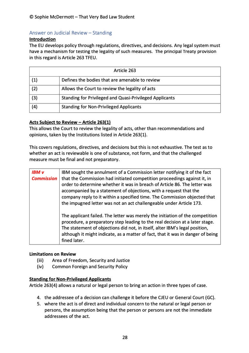 European Union Law March 2024 FE1 Revision Booklet With Script 画像 5