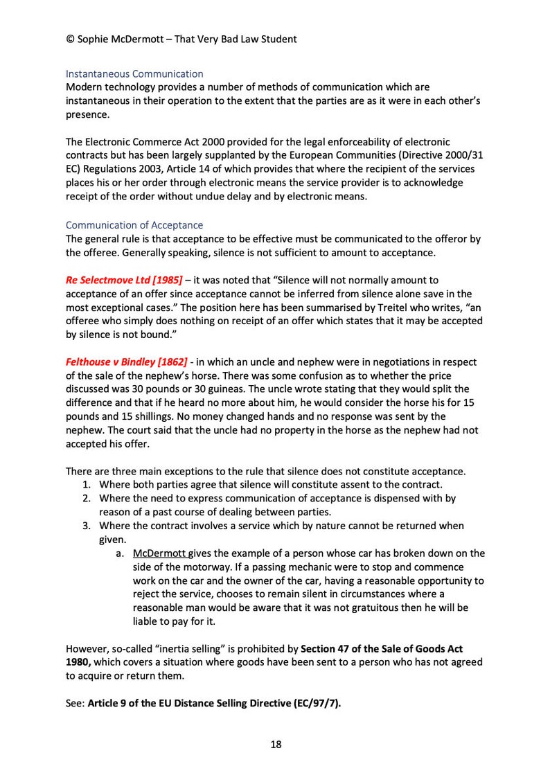 Contract Law March 2024 FE1 Revision Booklet with Script image 4