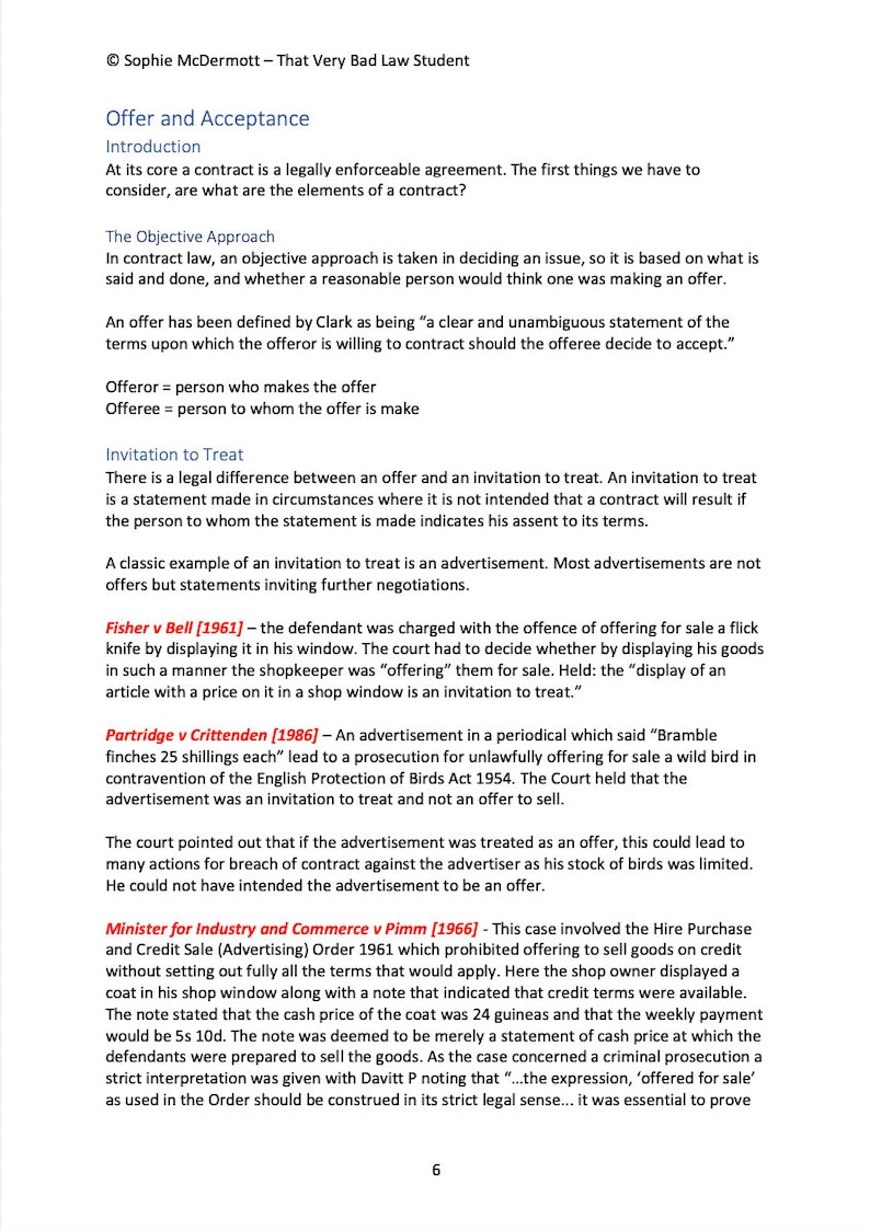 Contract Law March 2024 FE1 Revision Booklet with Script image 3