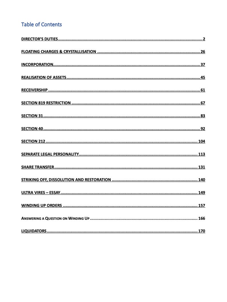 Company Law March 2024 FE1 Revision Booklet with Script image 2