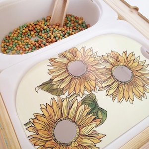 Zonnebloem Flisat inzetstuk, PRINTBARE peuteractiviteit, Bloemen inzetstuk, zintuiglijke doos, homeschool printables, grote en kleine Trofast inzetstukken