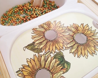 Inserto de girasol Flisat, actividad para niños pequeños IMPRIMIBLE, inserto de flores, caja sensorial, imprimibles para la escuela en el hogar, inserciones Trofast grandes y pequeñas