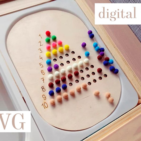 Numéros SVG et JPG, insert Flisat, téléchargement numérique, perles mathématiques montessori, base de jeu sensorielle, cricut, petits inserts Trofast