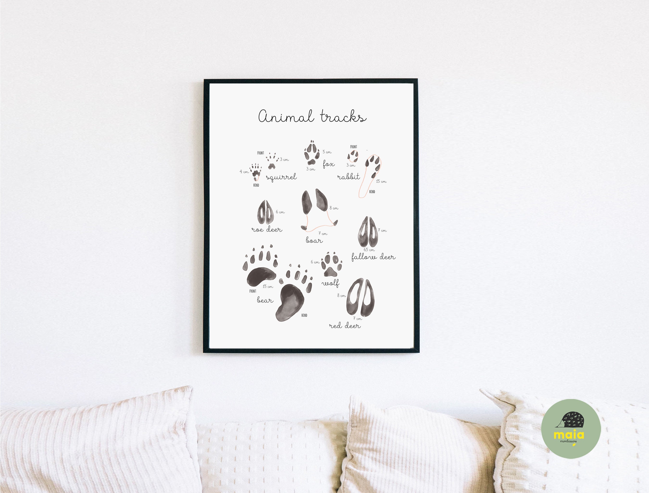 Printable Animal Tracks Poster, Montessori Nature Study (digital ...