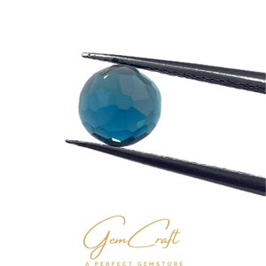 London Blue Topaz Round Rose Cut Cabochon | 7mm | Round Rosecut | Flower Cut | AAA Quality | Semi-Precious Stone | Wholesaler