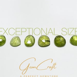 Exclusive Natural Peridot Irregular Rosecut | 6 Pieces | 8x10-10x12mm(Approx) | Rosecut For Jewellery Making | Peridot Jewellery