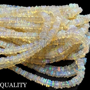 AAA Quality Ethiopian Opal Heishi Beads | 3-5mm | 16’’ Strand | Ethiopian Opal Beads
