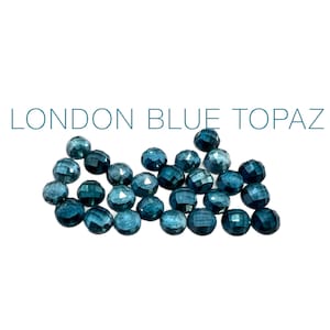 London Blue Topaz Round Rose Cut Cabochon, 5mm, Faceted Cabochon, Semi-Precious Stone,  Wholesale Price