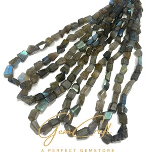 Labradorite Faceted Nugget Shape Beads | 7x10-10x13mm | 16&quot; Inches  | Wholesale Semi-Precious Gemstones