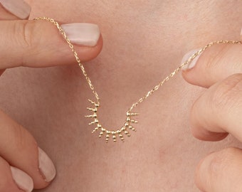 Collana Con Ciondolo Solitario In Stile Con Castone In Diamanti - Foto 6