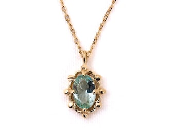 Green Topaz Victorian Style Necklace, Gold Necklaces for Women, Emerald Gold Choker Necklace, Solitaire Antique Silver Jewelry