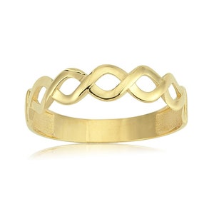 14K 18K Solid Gold Celtic Knot Ring, Gold Irish Wedding Ring, Dainty Stacking Ring, Women Minimalist Promise Ring, Braided Jewelry Band Ring