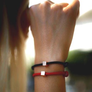 Joyería personalizada con letra familiar, pulsera de cubo de oro macizo de 14 quilates, pulsera para hombre, pulsera de cubo de oro personalizada, joyería para hombre, regalo para él