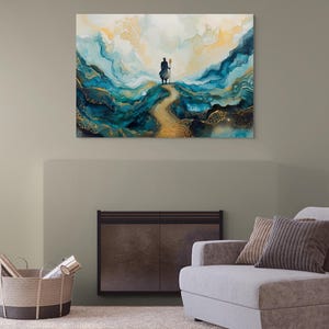 Modern Moses Parting The Red Sea Painting / Exodus Artwork/ Bible Crossing The Red Sea / Contemporary Jewish Art / Jewish Abstract  Art