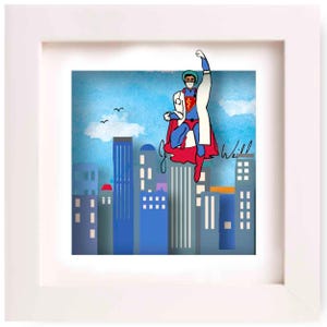 Strong 3d painting of superhero doctor