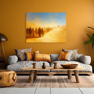 Israelites At The Red Sea Spiritual Art - Jewish Artwork, Exodus Art, Judaica Wall Decor, Traditional Judaica Painting, Biblical Print