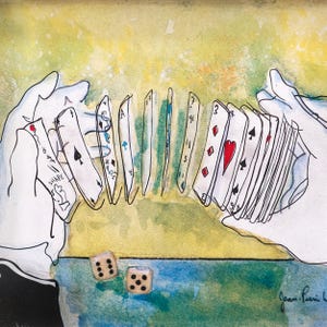 Carte da gioco dipinte su vetro in 3 dimensioni, regali per gli amanti del poker, arte del poker, regalo unico per un uomo, idee regalo di compleanno per lui, arte 3D