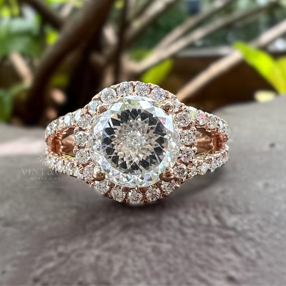 Classic Portuguese Cut Diamond Engagement Ring Moissanite Solitaire Ring for Women Unique Proposal Vintage 14K Solid Gold Wedding Ring