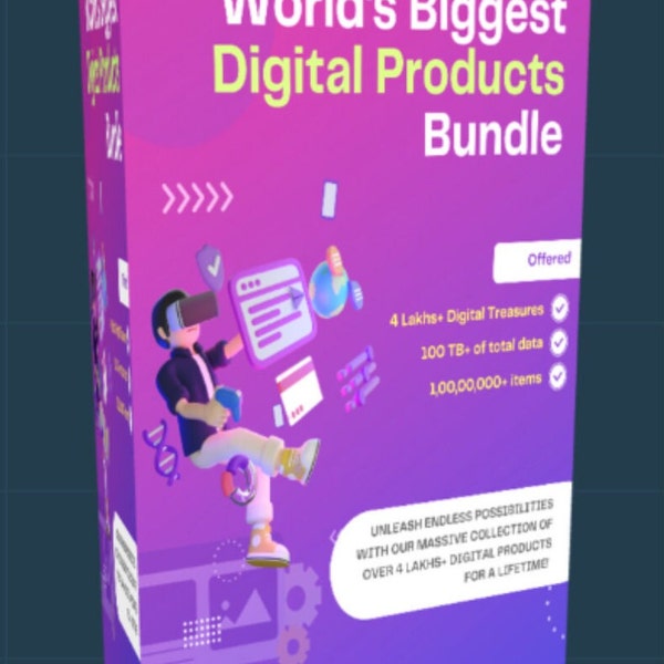 World's Biggest Digital Products Bundle | 4 Lacs+ Digital | eBooks | Adobe Files | Photos & Videos | Social Media Posts | Developer Tools