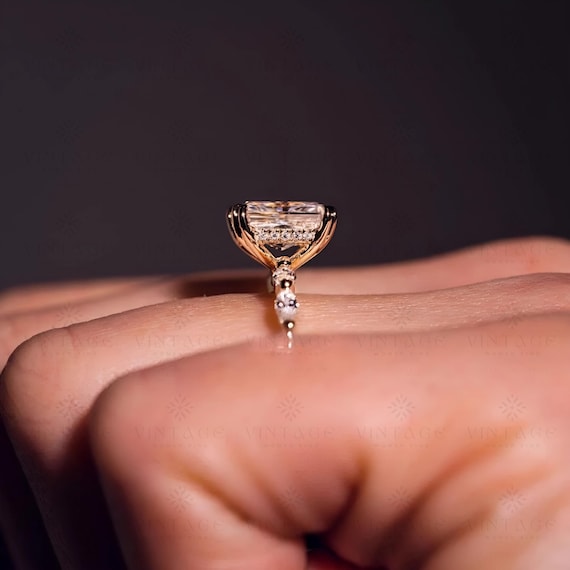 2 CT Radiant Cut Moissanite Diamond Ring, 14K Gold Wedding Ring For Women, Radiant Diamond Engagement Ring, Anniversary Ring Proposal Ring