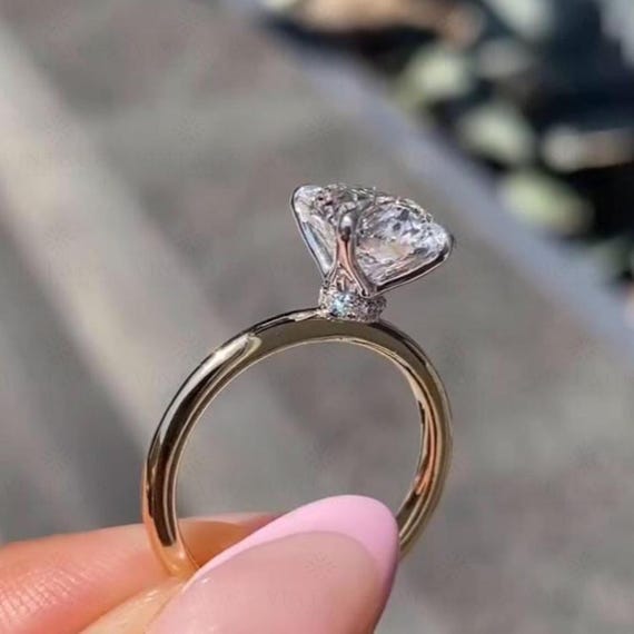 Round Cut Engagement Ring 14k Solid Gold 2.50CT Moissanite Engagement Ring Solitaire Moissanite Ring Promise Ring Promise Gift Ring For Her
