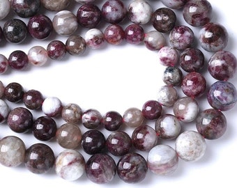 Perles naturelles de pierre de tourmaline Prune Bossom| Perles de pierres précieuses de bricolage Tourmaline Bossom| Perles de pierre de prune pour la fabrication de bijoux