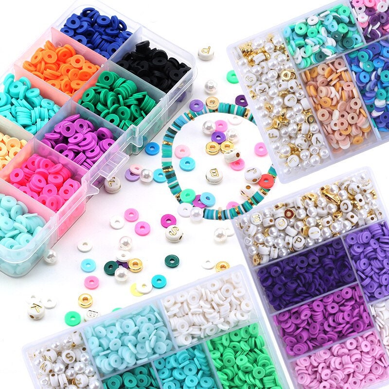 Bead Bracelet Making Kit From Polymer Clay Bead, DIY Necklace, Bracelet and  Jewelry Projects. High Quality Heishi Beads 