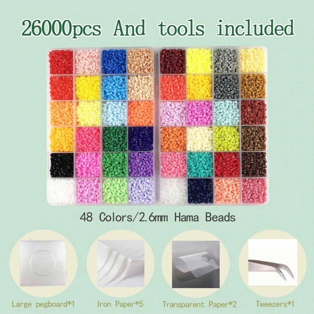 Perler Beads Kit 5mm/2.6mm Hama Bead Whole Set with Pegboard and